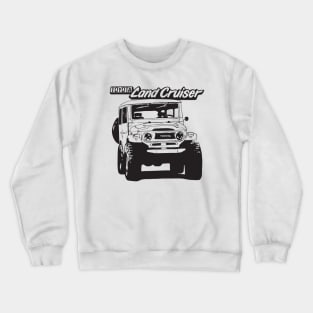 Hand-Drawn FJ40 Toyota Landcruiser Badge Black Crewneck Sweatshirt